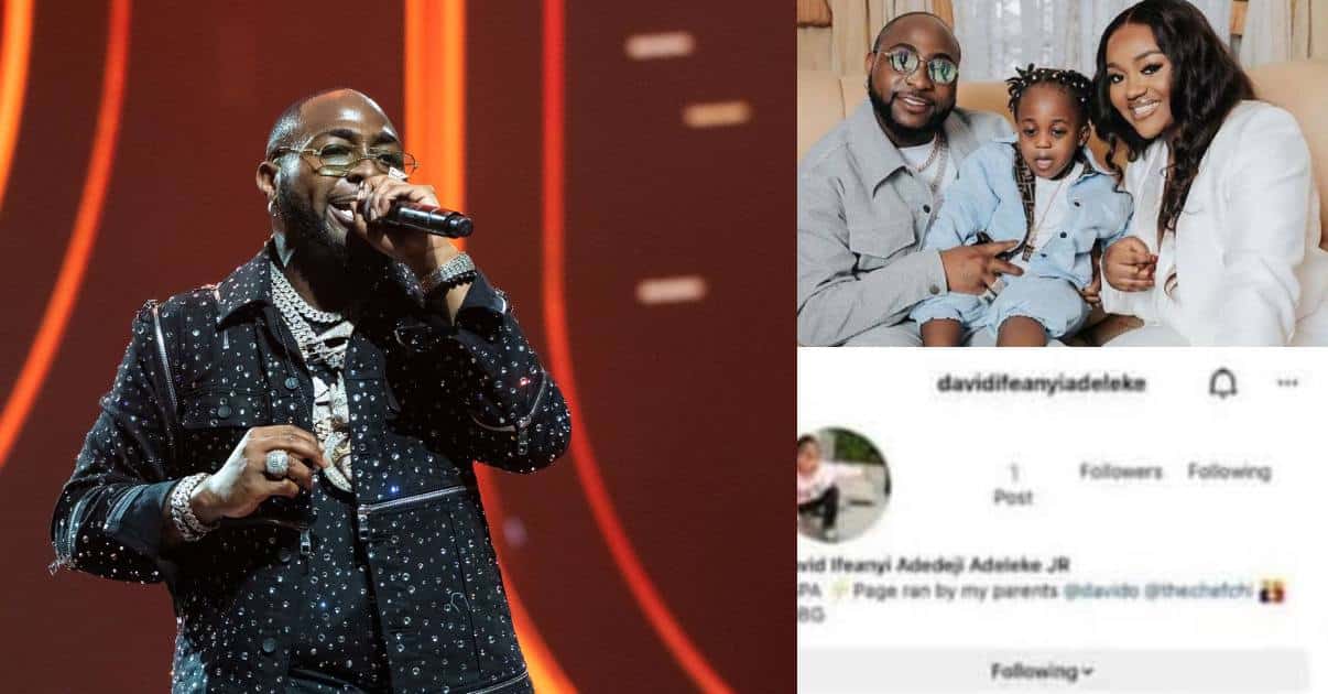 Davido's son, Ifeanyi's Instagram page has been deactivated