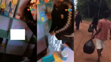 Man empties girlfriend's chemist store after catching her cheating in Edo (Video)