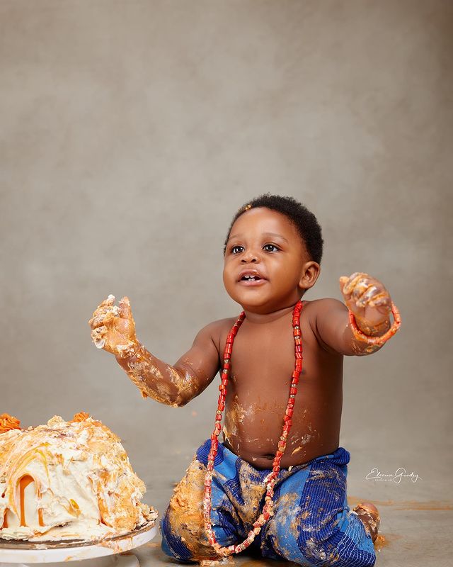 Tobi Bakre unveils son's face as he marks first birthday