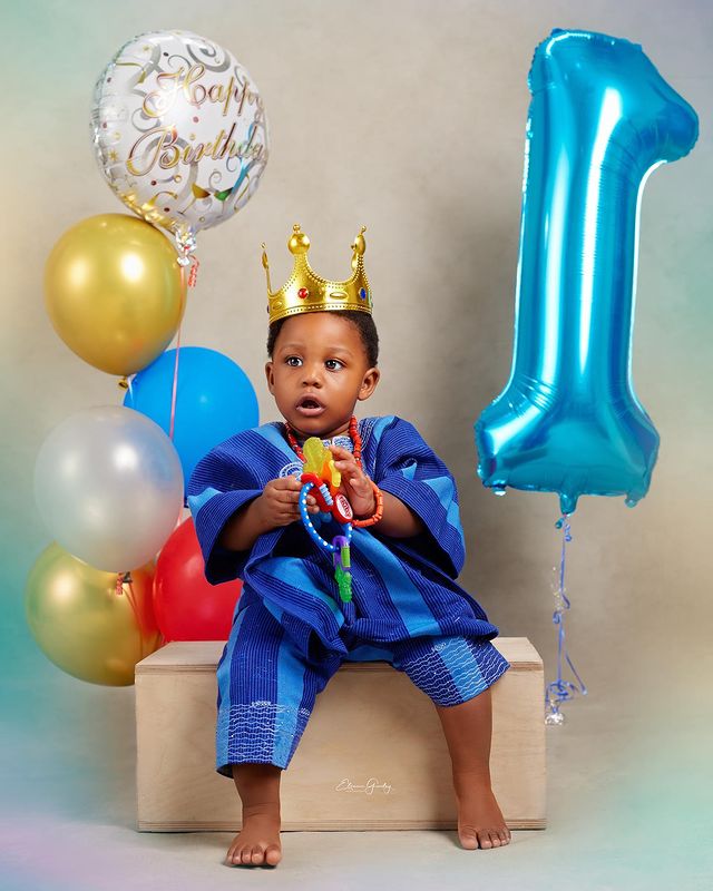 Tobi Bakre unveils son's face as he marks first birthday