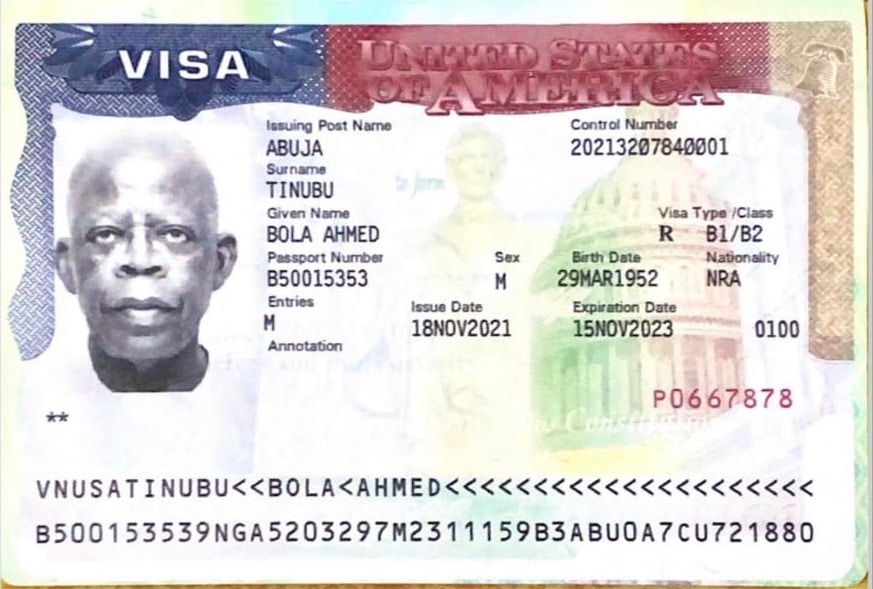 Tinubu's valid American visa surfaces amid rumors