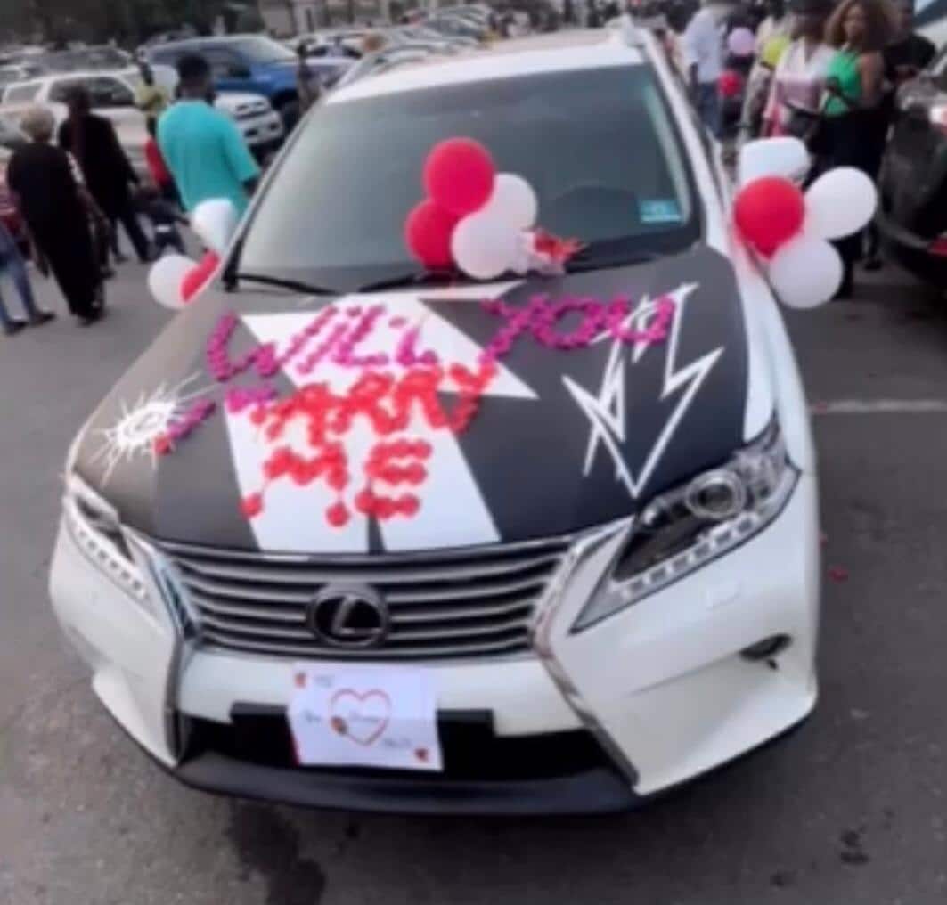 Lady ridicules man who proposed with brand new Lexus car after one month relationship (Video)
