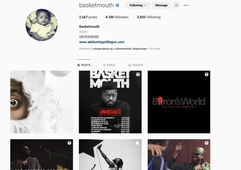Basketmouth Instagram Page
