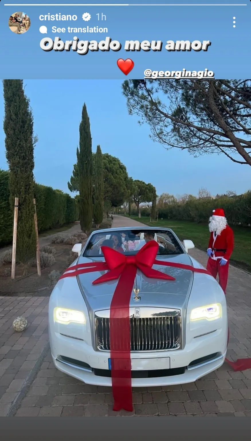 Georgina Rodriguez gifts Cristiano Ronaldo a Rolls Royce