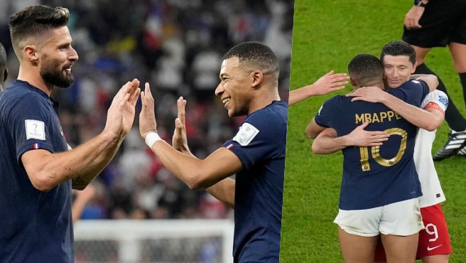Giroud and Mbappe make history as France knockout Poland from World Cup