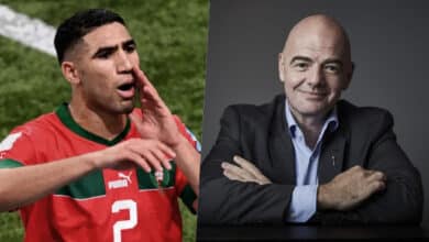 Hakimi shouts at FIFA President Gianni Infantino after Morocco's loss to Croatia