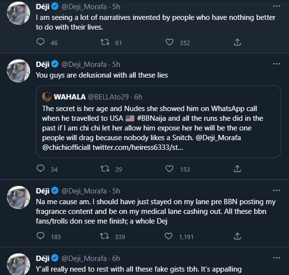 BBNaija's Deji reacts to allegations of being gay, debunks claims of dumping Chichi