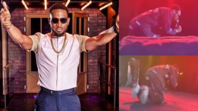 "Mobo lowo won" - D'banj rolls on stage in high spirits following release from ICPC custody (Video)