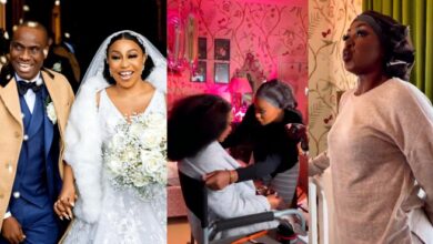 Emotional moment Kate Henshaw holds back tears as Rita Dominic gets teary on wedding day (Video)