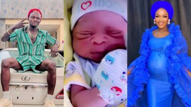 Portable elated as he welcomes child with baby mama (Video)