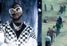 Davido lands in Qatar with customized blanket bearing Ifeanyi’s face (Video)