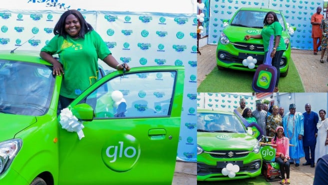 Latest Winner of Car Prize in Glo Promo Weeps for Joy in Ijebu Ode