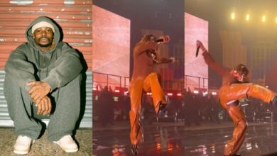 "He made it worse by doing that funny moonwalk" — Reations as Asake's trouser tears while performing in London (Video)