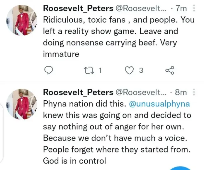 "You're just a bastard" — Phyna engages Daniella's brother over claims of having 'toxic fans'