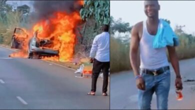 "Why won't I worship" — Man grateful as he escapes fire accident with wife (Video)