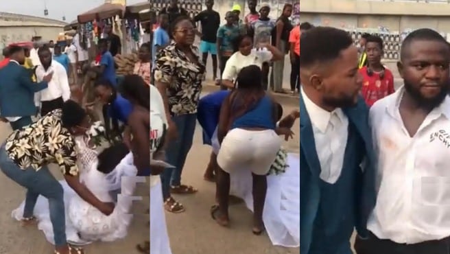 Drama as Nigerian man dumps wife on their way home after wedding (Video)