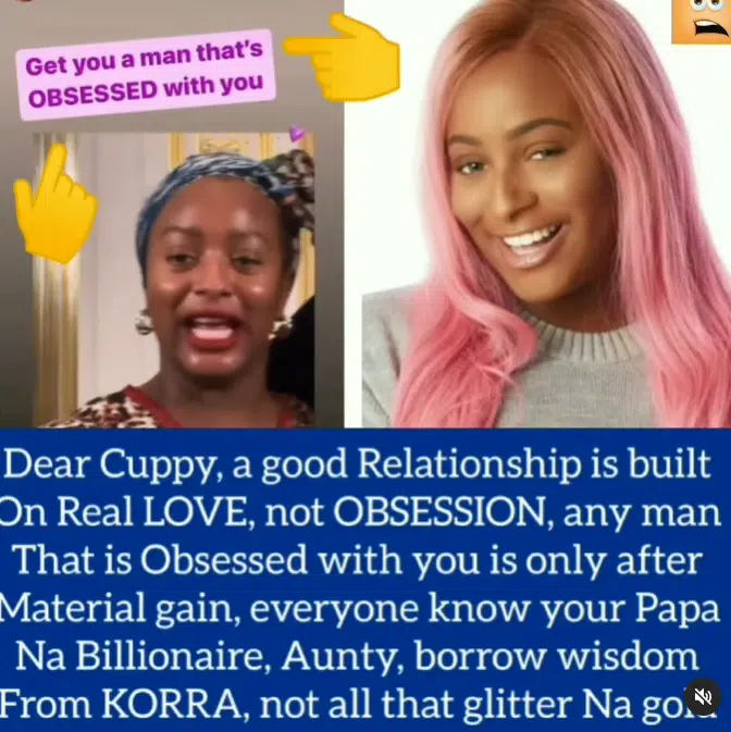 "Borrow wisdom from Korra Obidi" — Dj Cuppy bashed over claims of fiance obsessed with her