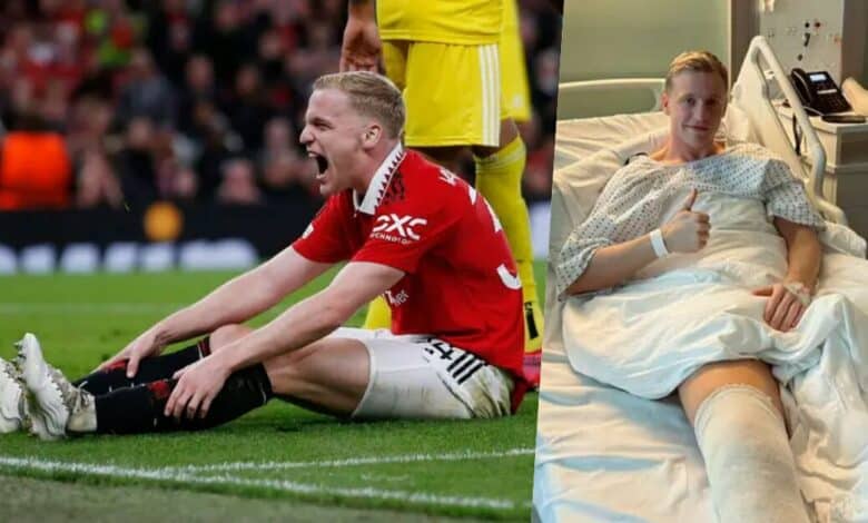 Donny Van de Beek's season is over after horror knee injury
