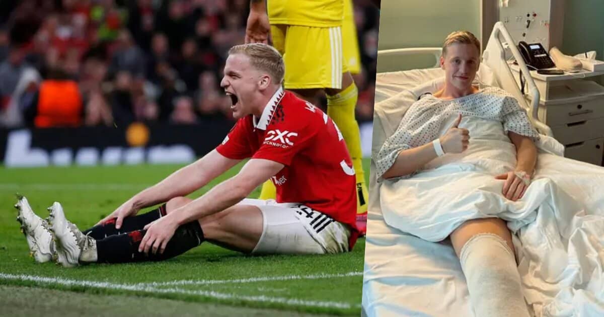 Donny Van de Beek's season is over after horror knee injury