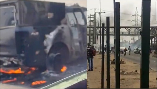 JUST IN: Chaos as police and 'OPC boys' clash in Ojota, Lagos