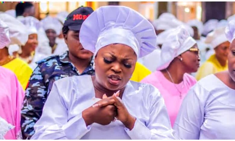 Funke Akindele storms Celestial Headquarters ahead of General Elections