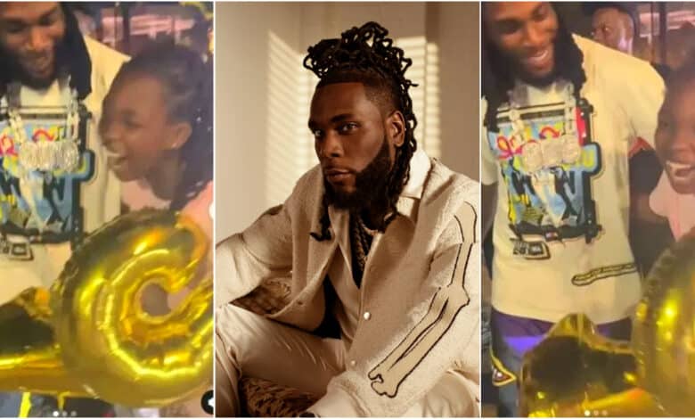 Little girl breaks down as she meets Burna Boy on 12th birthday