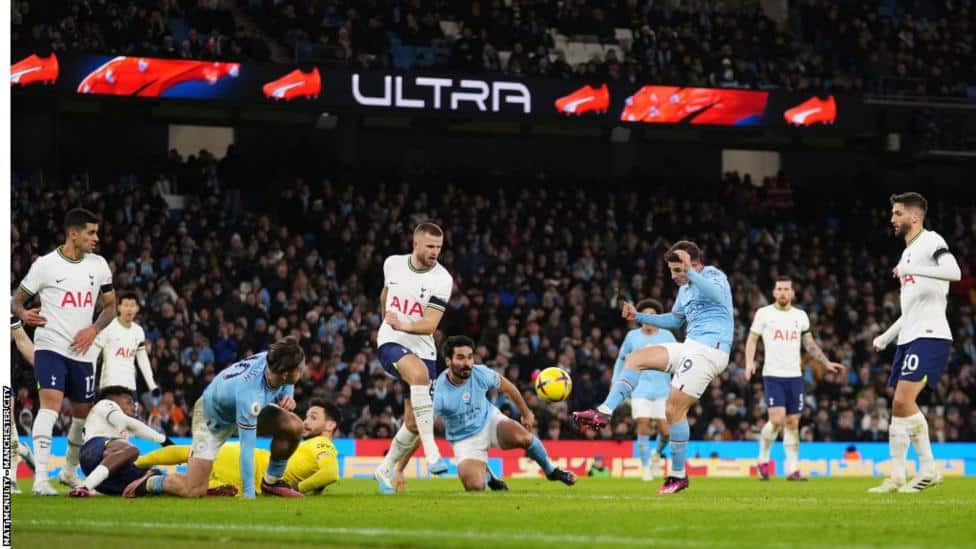Manchester City comes from 2-0 down to defeat Tottenham
