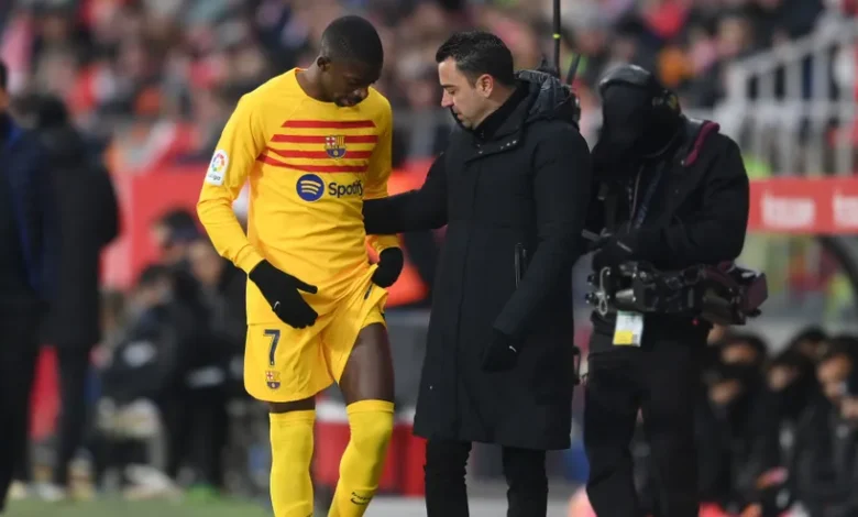 Ousmane Dembele suffers an injury during Barca's match with Girona