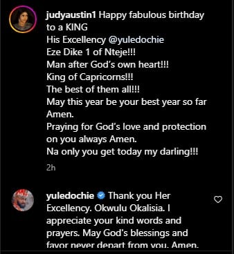 Judy Austin celebrates Yul Edochie's 41st birthday in a special way, he responds