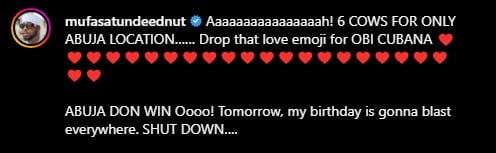 Tunde Ednut receives 6 cows from Obi Cubana as birthday gift