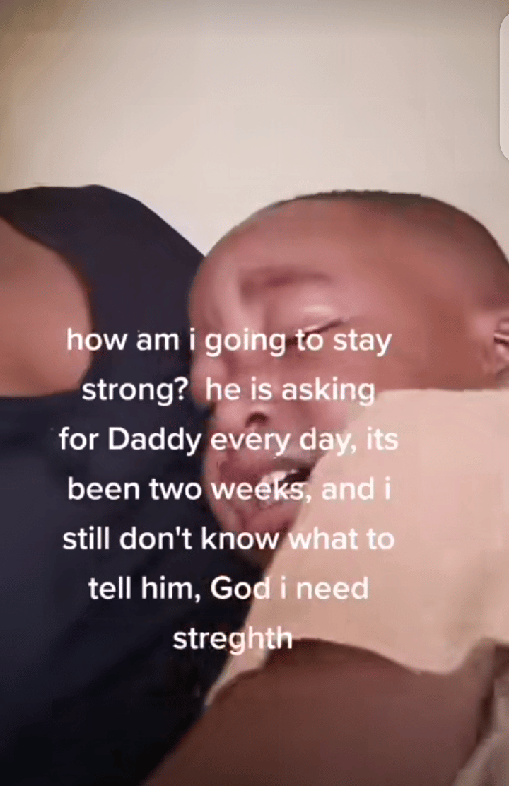 “How am I going to stay strong?” – Widow in tears as little son cries to see his late father (Video)