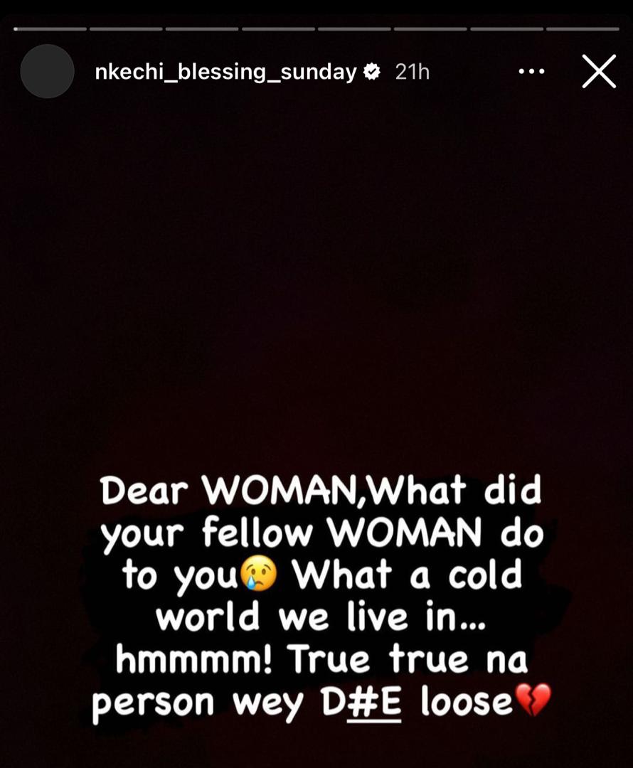 "Na person way die loose" - Nkechi Blessing reacts to Blessing CEO alleged relationship with IVD