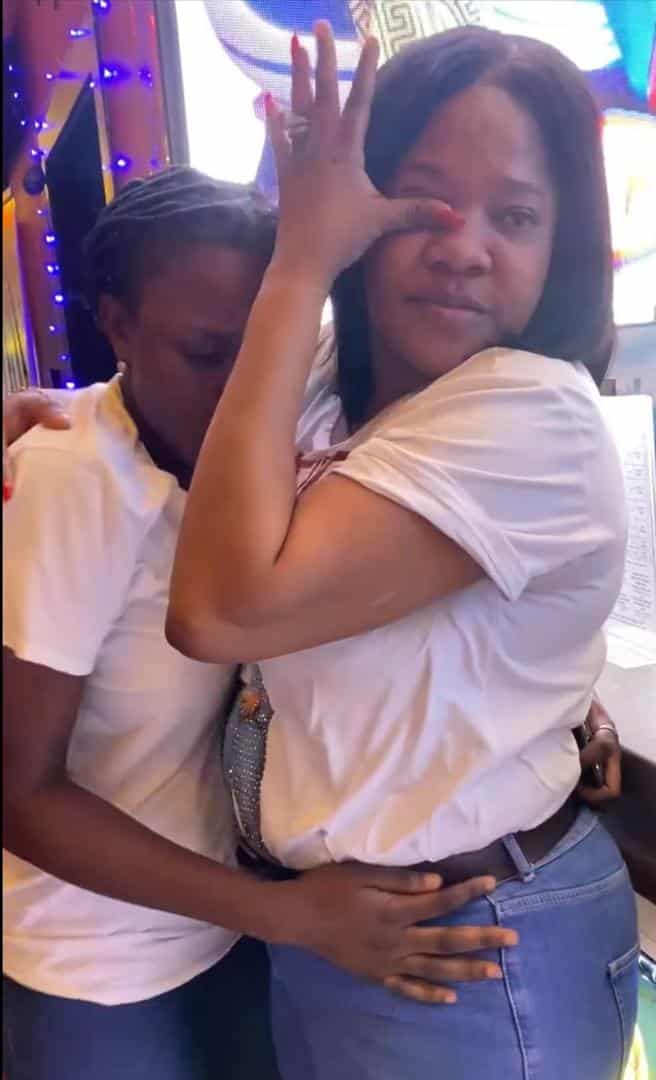 Toyin Abraham teary as fan cries a river after meeting her for the first time (Video)