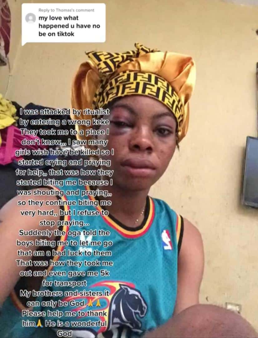 Lady narrates encounter after escaping ritualist's den (Video)