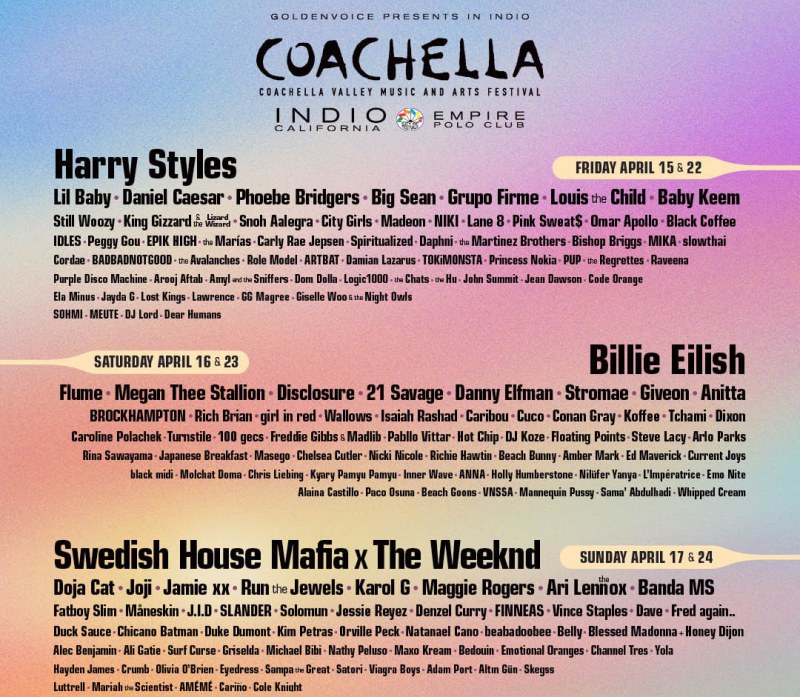 Asake, Tems, Burna Boy, Others To Perform At 2023 Coachella