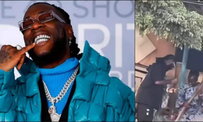 Reactions trails video of Burna Boy pounding yam on the street