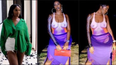 "Your child is watching" — Tiwa Savage slammed for stepping out braless