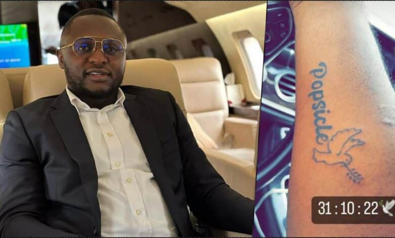 Ubi Franklin fumes following backlash of getting tattoo of Davido's late son's nickname
