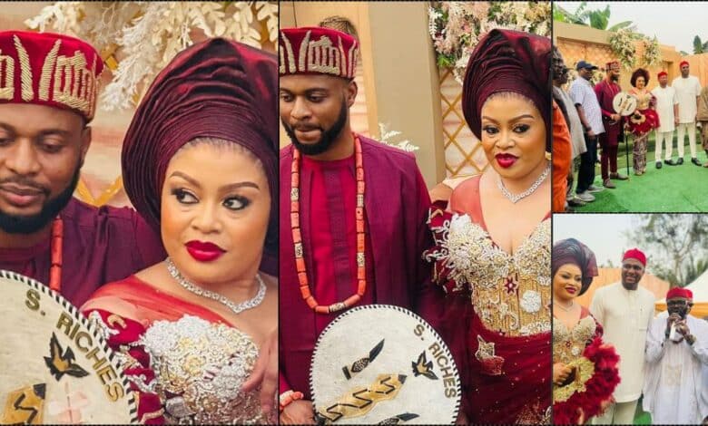 Nkiru Sylvanus' traditional wedding, husband's face unveiled (Video)