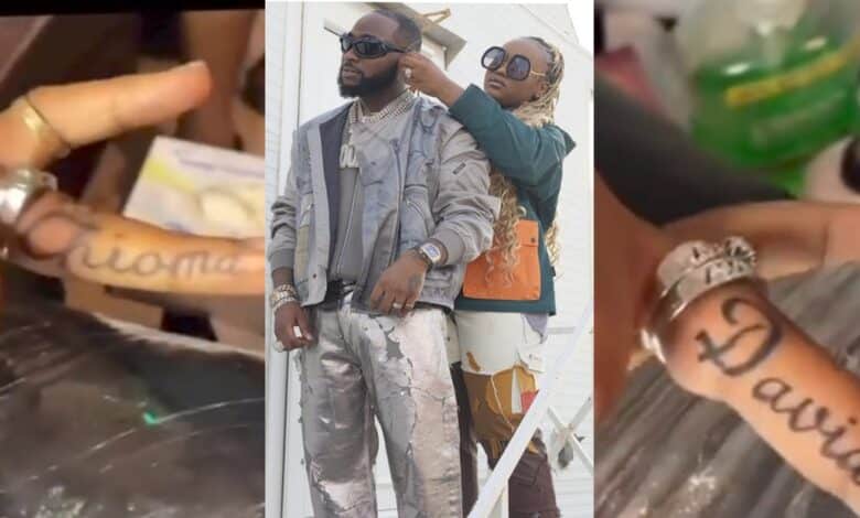 Davido Chioma tattoo names ring finger