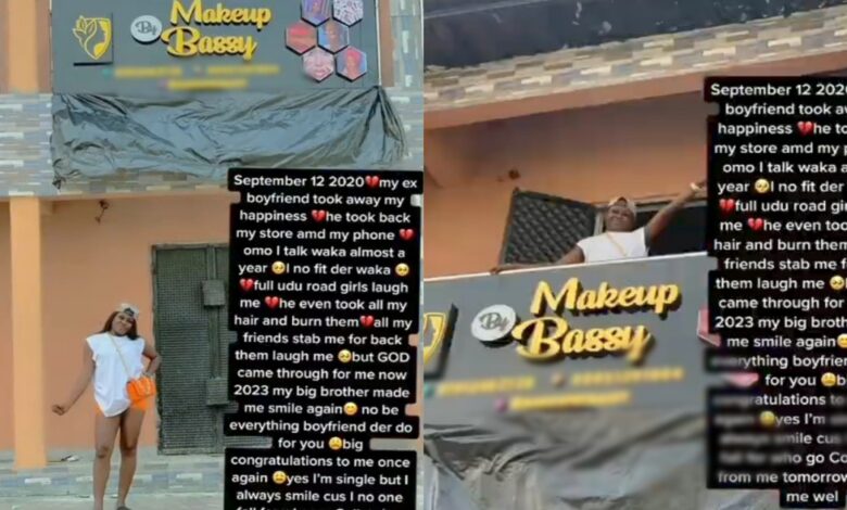 Lady ex-boyfriend take store phone hair