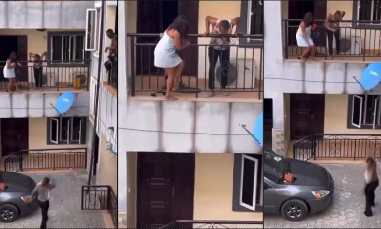 Woman makes a scene after catching husband with side chick in their home (Video)