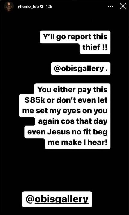 "Thief!" — Yhemolee calls out jeweler, Obisgallery over debt of $85K