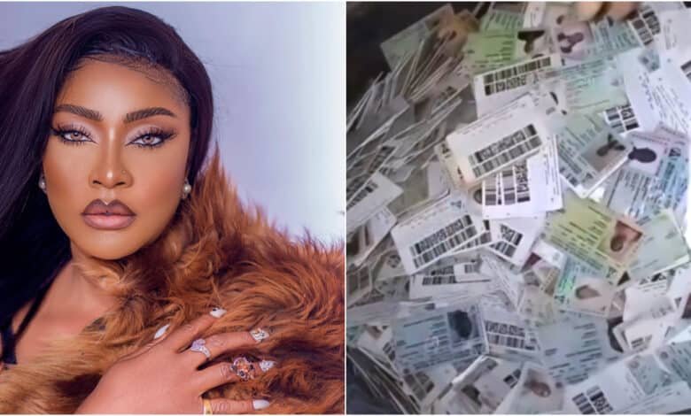 This is wickedness - Angela Okorie shares video of thousands of PVCs trashed in a bin