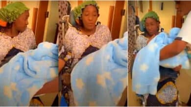 Woman refuses to hold new born baby after painful labour - Video