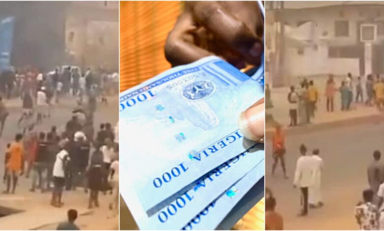 Residents protest Naira and fuel scarcity; attack banks in Sagamu, Ogun State