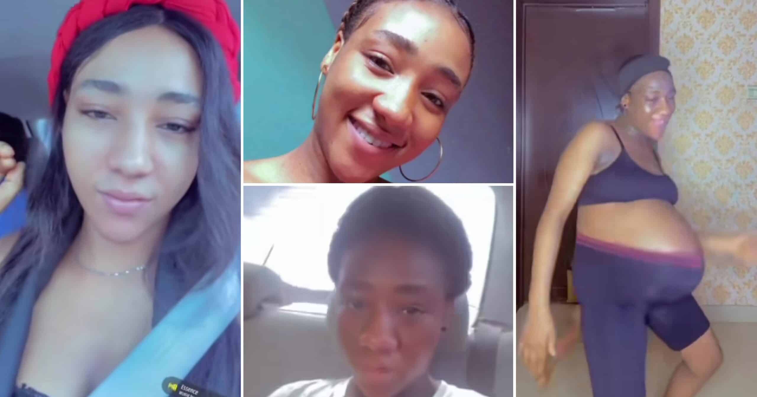 “I screamed for her” – Reactions as Nigerian lady shows off pregnancy transformation (Video)