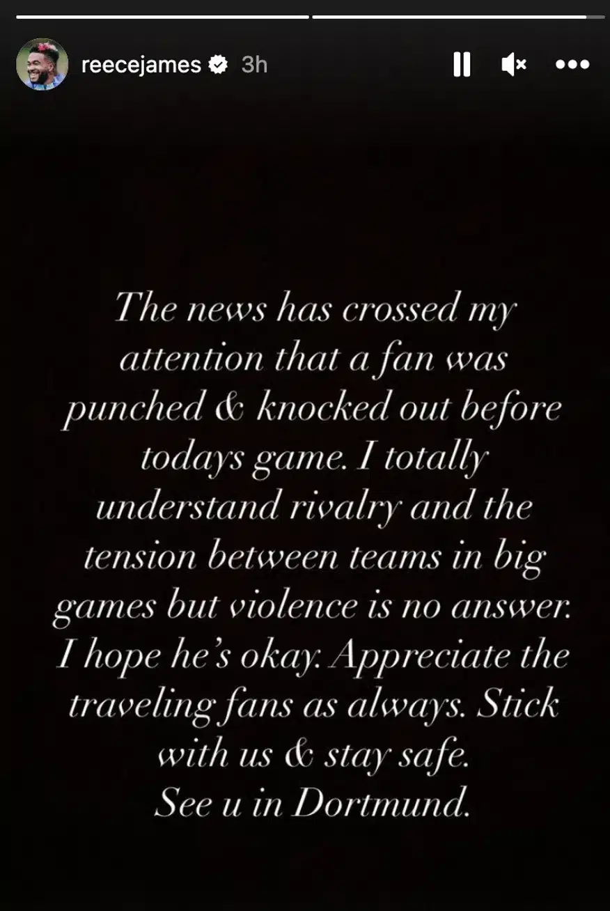 Reece James begs Chelsea and West Ham fans to stop violence