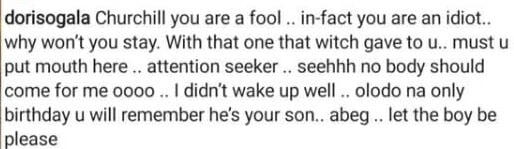 "You only celebrate his birthday but don't pay his school fees" – Doris Ogala berates Churchill Olakunle for celebrating son