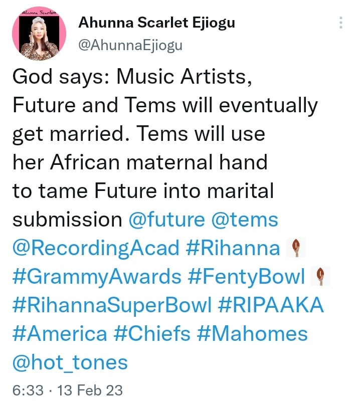 Tems Future Marriage prediction 